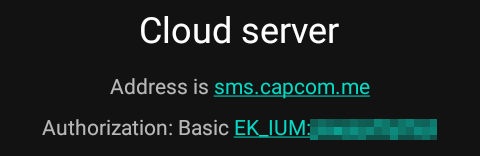 Example settings for Cloud Server mode